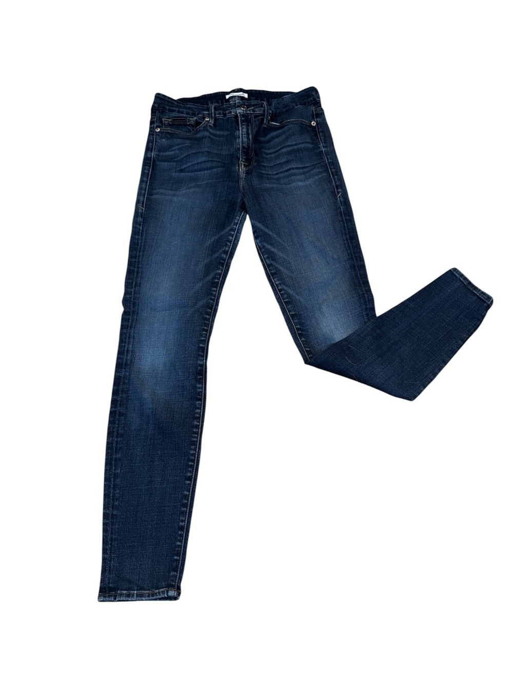 Good American Good Legs dark wash skinny jeans, 5 pockets, beltloops, 10/30.